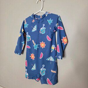 ZARA Summer Print Zip Rash Guard